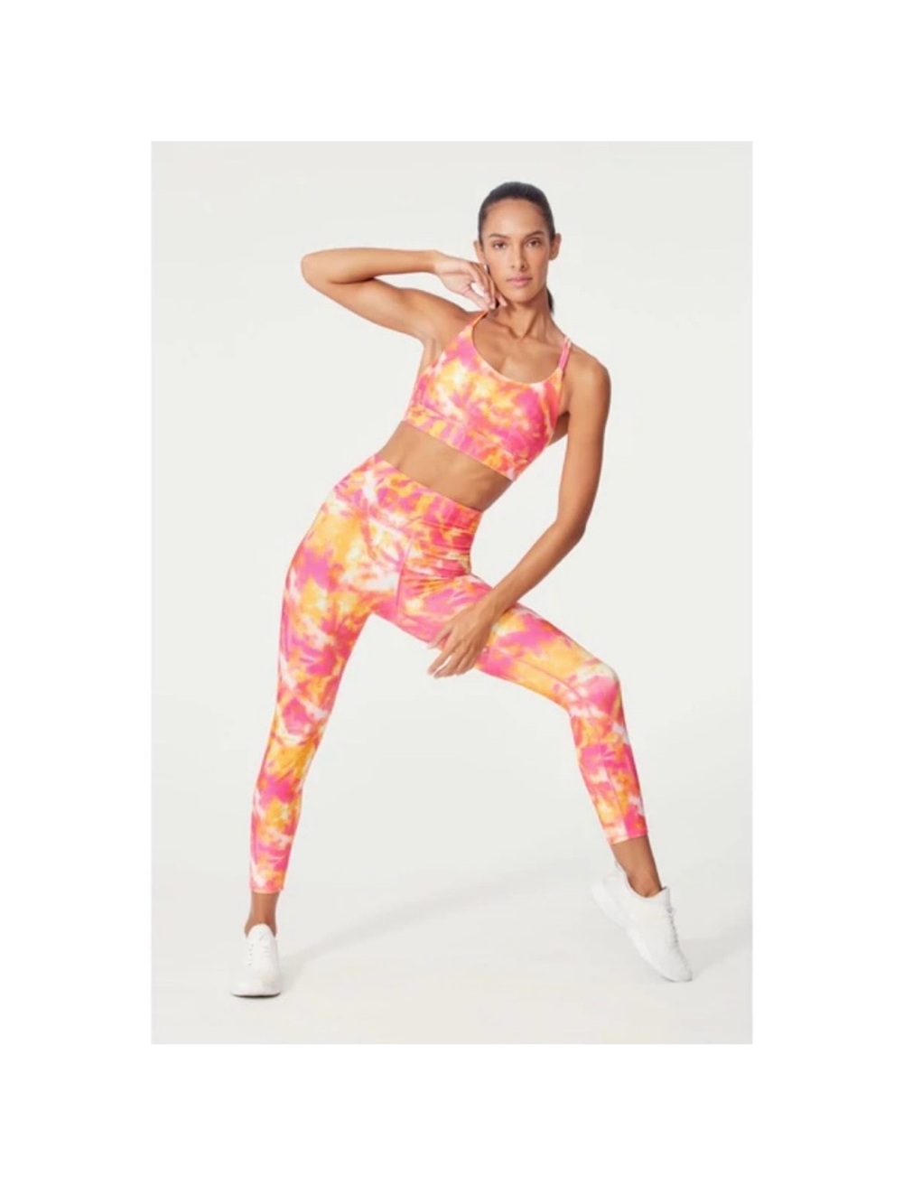 Wildfox Sweat Fuchsia & Marigold Tie Dye Set-Bra & Leggings